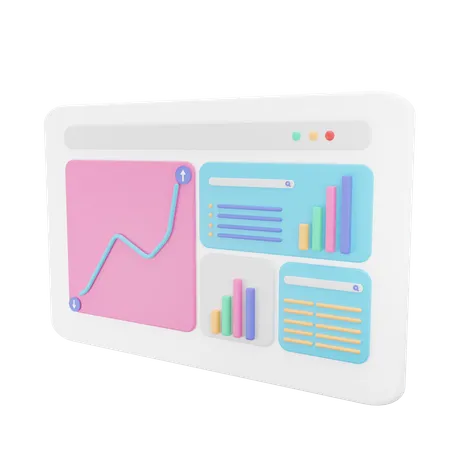 Analysis dashboard  3D Illustration