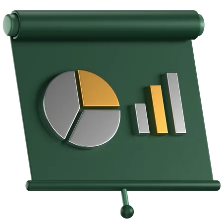 3 D Icon Of A Green Data Presentation Slide 3D Icon