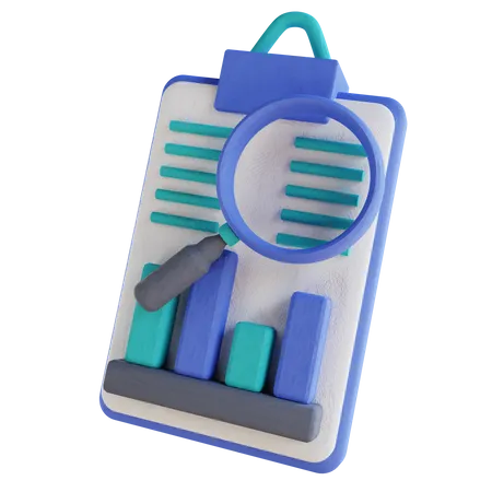 3 D Illustration Magnifying Glass And Data Analysis 3D Illustration