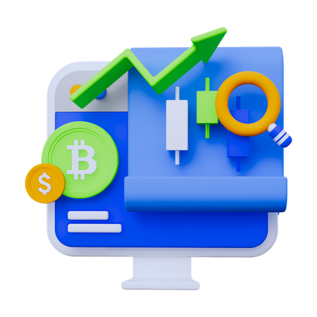 Analyste de marché boursier sur le web  3D Icon