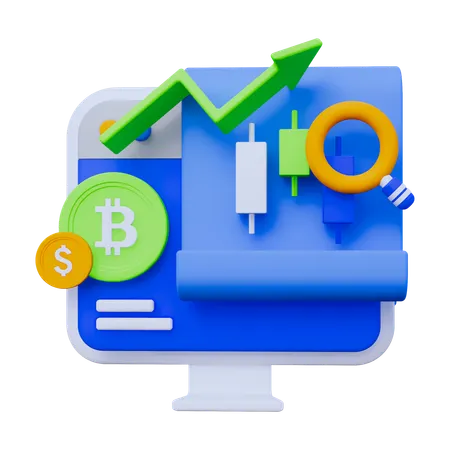 Analyste de marché boursier sur le web  3D Icon