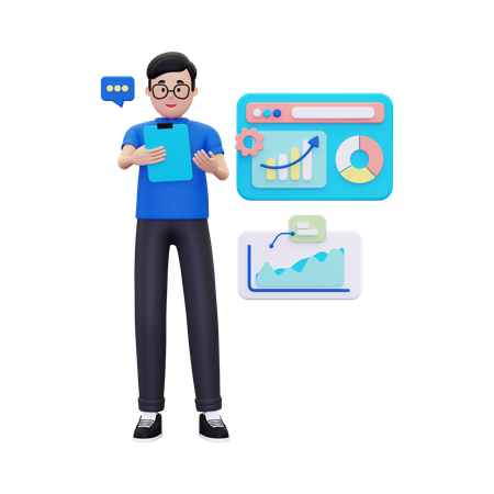 Analytics Presentation  3D Icon