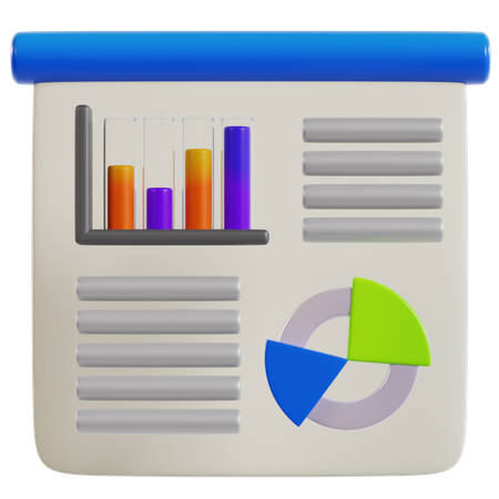 Analyzing Business Data Presentation  3D Icon