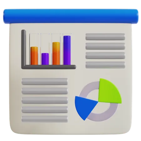 Analyzing Business Data Presentation  3D Icon