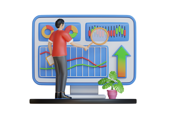 Analyzing Dashboard  3D Illustration