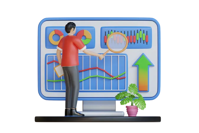 Analyzing Dashboard  3D Illustration