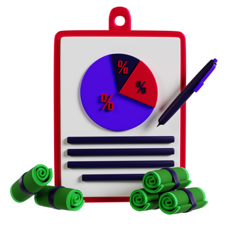 Analyzing Profit Percentage Data  3D Icon