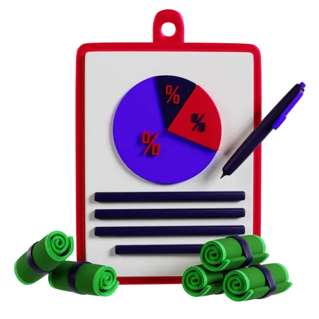 Analyzing Profit Percentage Data  3D Icon