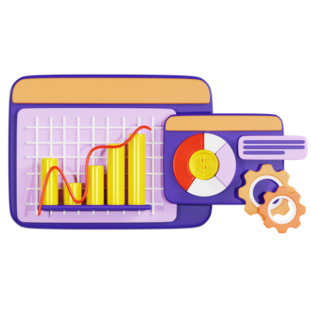 Analyzing Startup Growth Material  3D Icon