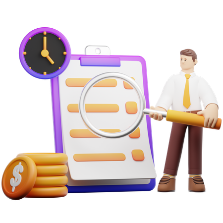 Analyzing Transaction History  3D Illustration