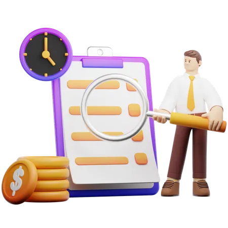 Analyzing Transaction History  3D Illustration