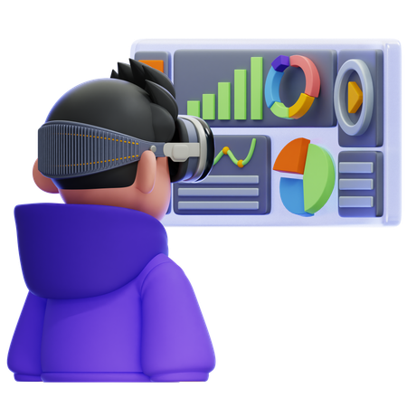 Analyzing virtual data  3D Icon