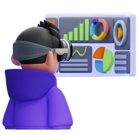 Analyzing virtual data  3D Icon