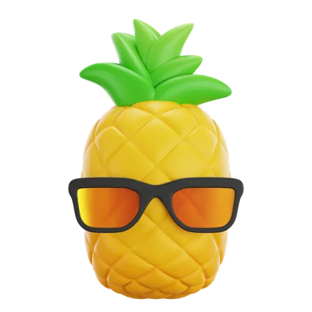 Ananas avec des lunettes de soleil  3D Icon