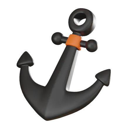 Anchor Symbol Of Navigation And Exploration Beneath The Waves Ideal For Marine Themed Designs And Maritime Adventures 3 D Render Illustration 3D Icon