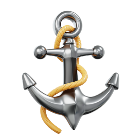Anchor With Rope  3D Icon