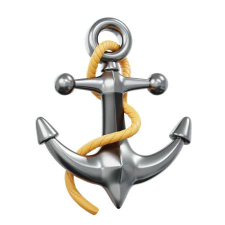 Anchor With Rope  3D Icon