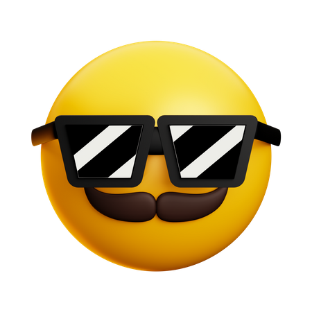 Anciano con gafas de sol y bigote  3D Icon