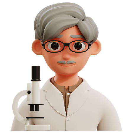 Avatar du vieux scientifique  3D Icon