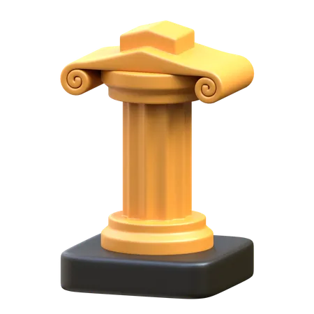 Ancient Column 3 D Archeology Icon 3D Icon