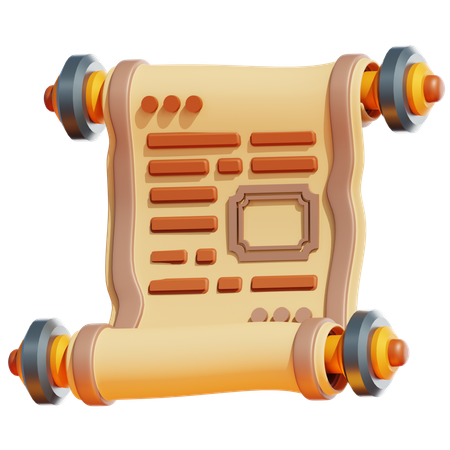 ANCIENT OLD SCROLL  3D Icon