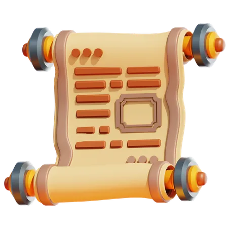 ANCIENT OLD SCROLL  3D Icon