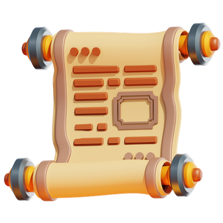 ANCIENT OLD SCROLL  3D Icon