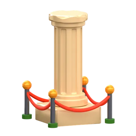 Ancient Pillar 3 D Museum Icon 3D Icon