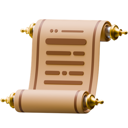 古代の巻物  3D Icon