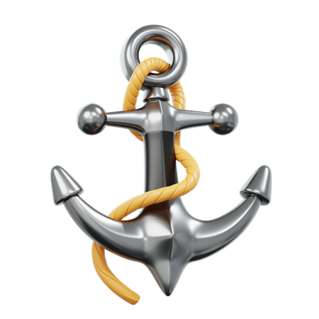 Ancre avec corde  3D Icon