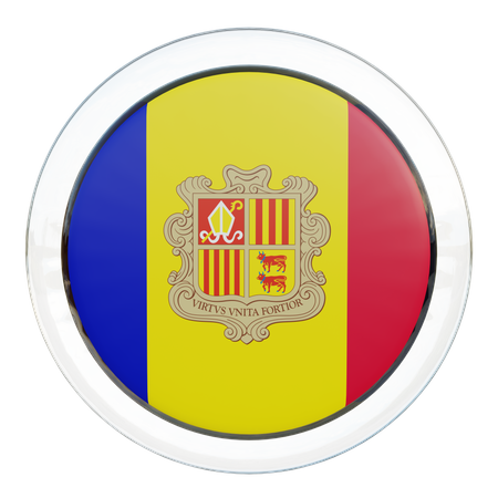 Andorra Flag Glass  3D Flag