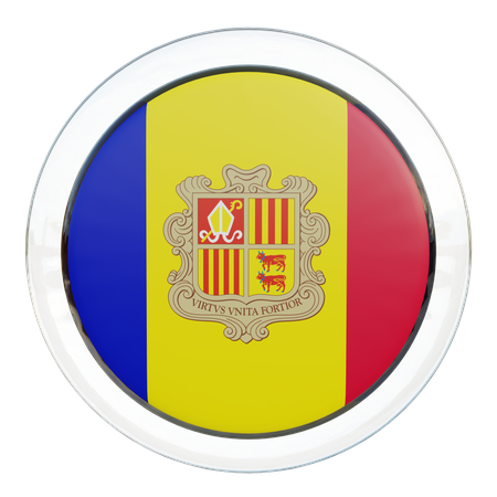 Andorra Flag Glass 3D Illustration