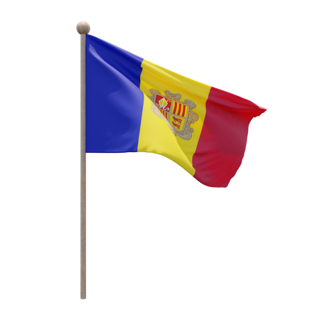 Andorra Flag Pole  3D Icon