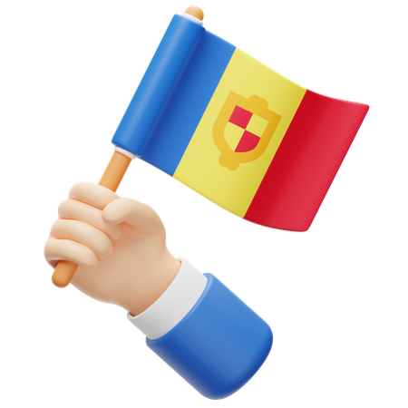 Andorranische Flagge  3D Icon