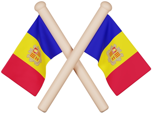 Andorranische Flagge  3D Icon