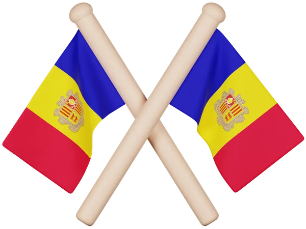 Andorranische Flagge  3D Icon