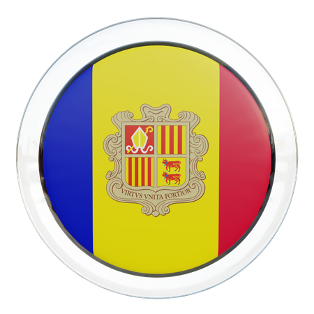 Andorra Flagge Glas  3D Flag