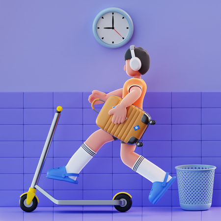 Andy Going On Holiday  3D Illustration