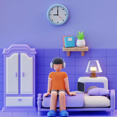 Andy quer dormir  3D Illustration