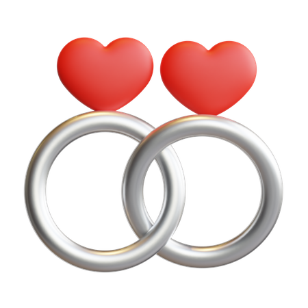 Anéis de amor  3D Icon