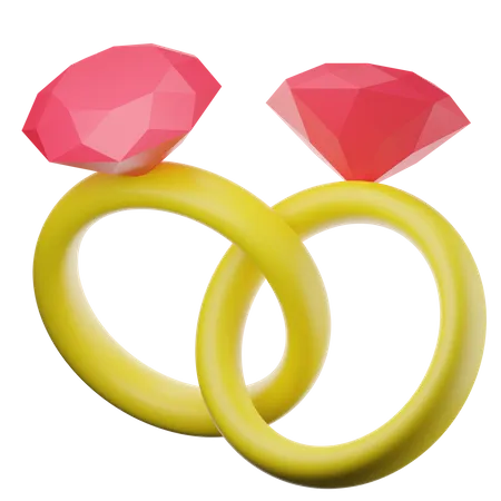 Anéis de casal  3D Icon