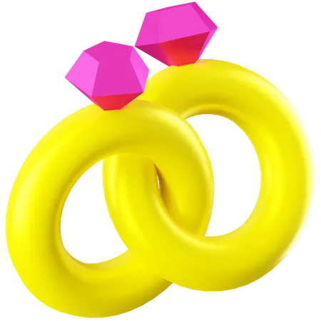 Anéis de casal  3D Icon