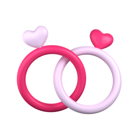 Anéis de amor  3D Icon