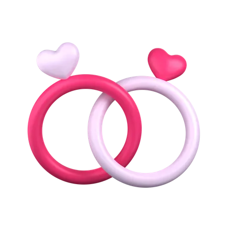 Anéis de amor  3D Icon