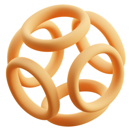 Anéis de bola forma abstrata  3D Icon