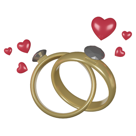 Anéis de casal  3D Icon