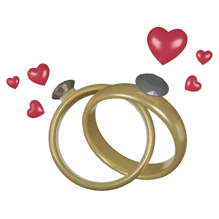 Anéis de casal  3D Icon