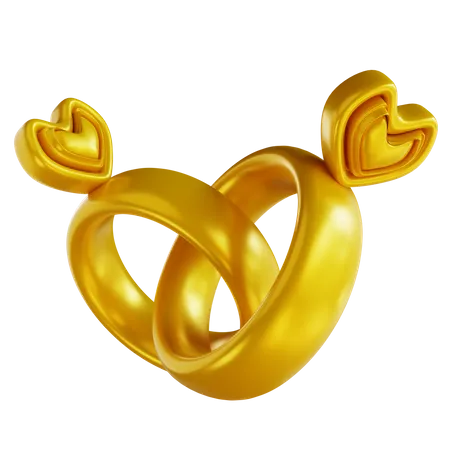 Ilustracao 3 D Amor Anel De Ouro 3D Icon