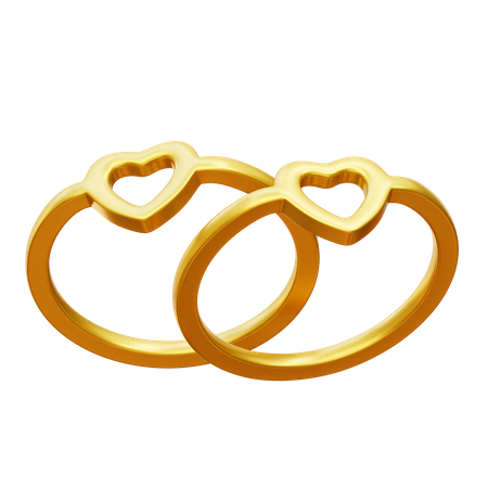 Anéis de casal  3D Icon
