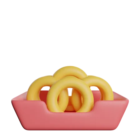 Deliciosos Aneis De Cebola 3D Icon